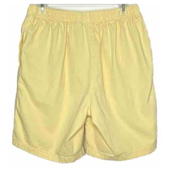 Woman Within Women’s Long Shorts Plus Sz 14W Bright Yellow Elastic Waist Pockets - Picture 5 of 8